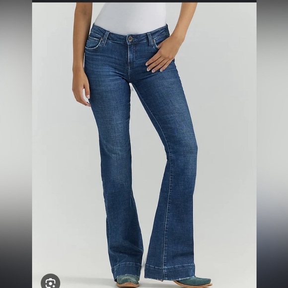 Banana Republic Jeans Wide Leg Trouser Stretch Blue Denim 25 - Picture 5 of 11